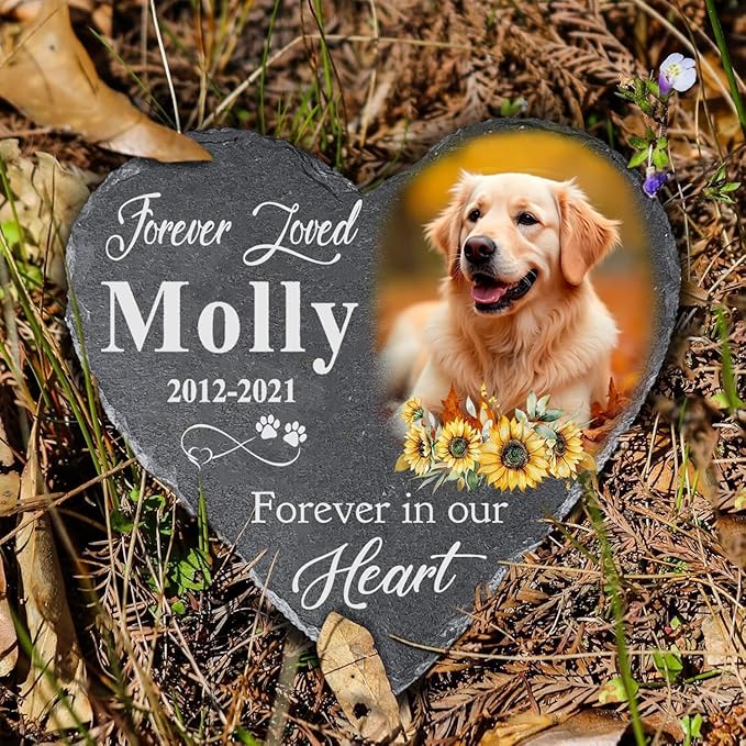 Gabita Custom photo Dog Memorial Stone, Pet Memorial Gifts for Dogs, Dog Memorial Stone, Personalized Pet Grave Markers Headstone Cemetery Decorations for Pet new 2