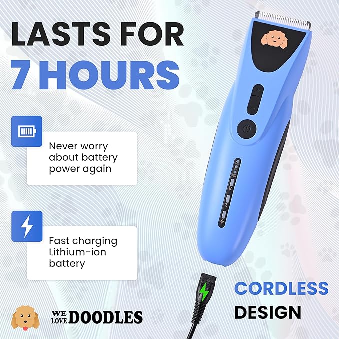 We Love Doodles Professional Dog Clipper, Blue