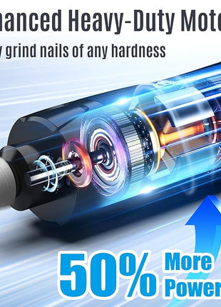 Casfuy New 6-Speed Dog Nail Grinder - 50% More Power Dog Nail Trimmers with 2 LED Lights Quiet 7h Running Time Electric Pet Nail Grinder File Toenail Grinder for Large Medium Small Dogs & Cats (DB)