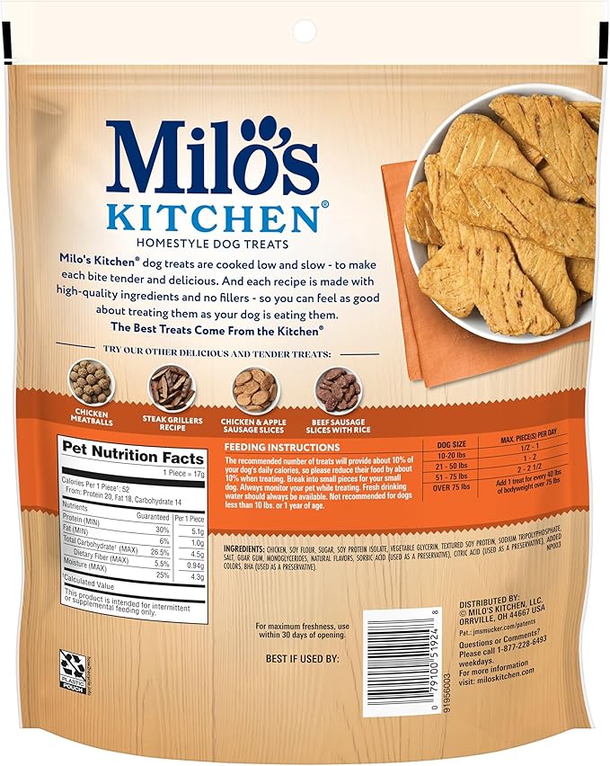 Milo's Kitchen Chicken Jerky Strips Dog Treats, 15 Ounce