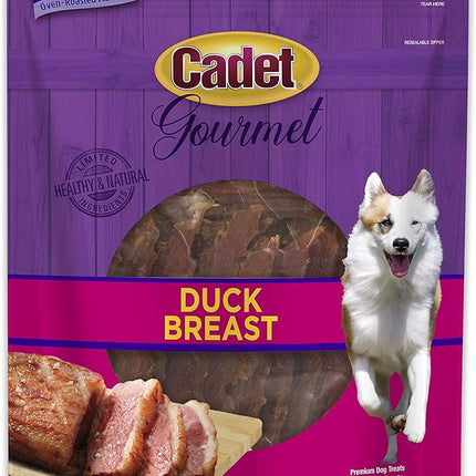 Cadet Gourmet Duck Breast Jerky Dog Treats, Healthy, Long-Lasting High-Protein Training Treats for Small & Large Dogs, 14 oz.