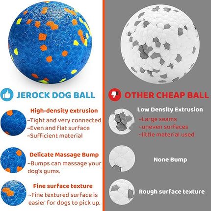 Dog Balls, Indestructible Dog Toy Ball for Aggressive Chewers, Durable High Elasticity Interactive Ball for Training Dog Catch and Fetch, Large Medium Small Dog and Puppies(Blue, 2.5in, 2pcs)
