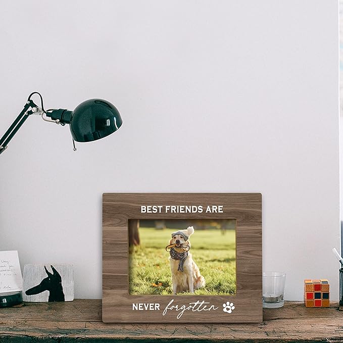 FONDCANYON Pet Memorial Picture Frame, Pet Memorial Gifts, Pet Picture Frame, Dog Memorial Picture Frame, Dog Picture Frames For Dogs That Passed, Best Friend Are Never Forgotten Dog Photo Frame 5x7 (Color3)