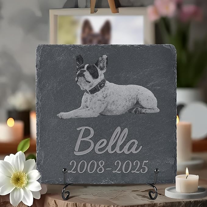 Personalized Pet Memorial Stone, Dog Memorial Gifts, Pet Loss Sympathy Gift, in Memory of Dog Cat - in Memory of Pet（Square）
