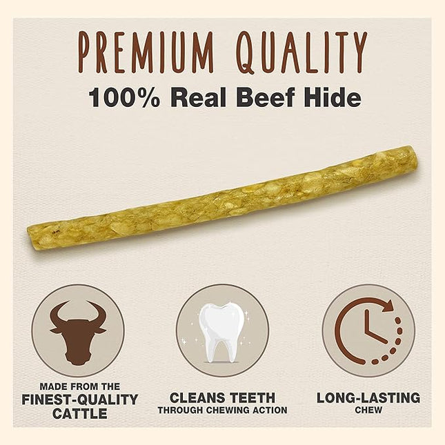 Cadet Premium Grade Rawhide for Dogs, Long-Lasting Munchy Sticks, Single-Ingredient Dog Chews, Chicken Flavor, 5-Inch, 100 Count