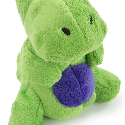goDog Just For Me Dinos T-Rex Squeaky Plush Dog Toy, Chew Guard Technology - Green, Mini