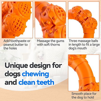 Indestructible Dog Chew Ring Toys for Aggressive Chewers, Super Chewer Toy for Medium Large Dogs, Puppy Teething Rings, Interactive Ring for Boredom,Heavy Duty Dog Teething Toys