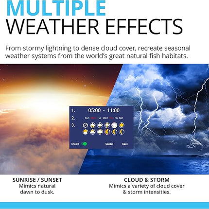 Fluval Aquasky 2.0 LED Aquarium Light – 12W, 15–24" – Adjustable RGB & 6500K White LEDs | App Controlled with Weather Effects | Freshwater & Fish-Only Marine Tanks | Extendable Brackets