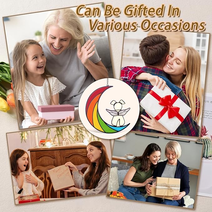 Rainbow Bridge Dog Memorial Gifts for Loss of Dog, Stained Glass Personalized Pet Memorial, Loss of Pet Sympathy Gift for Window, Living Room, Garden