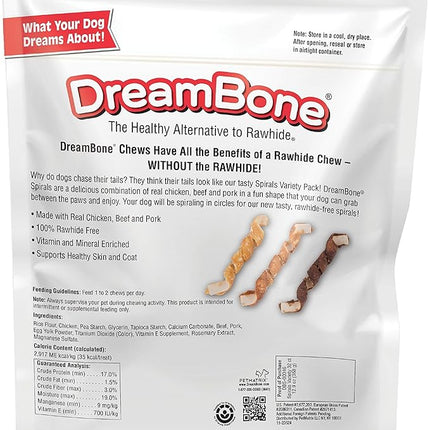 DreamBone Spirals Variety Pack, Treat Your Dog to a Chew Made with Real Meat and Vegetables