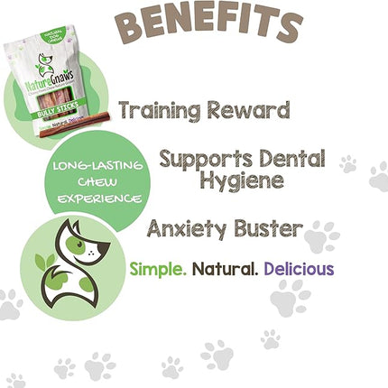 Nature Gnaws Extra Large Bully Sticks for Dogs 5-6" (6 Count) - Thick Long Lasting for Aggressive Chewers and Heavy Chewers - Natural Beef Dog Chew Bones