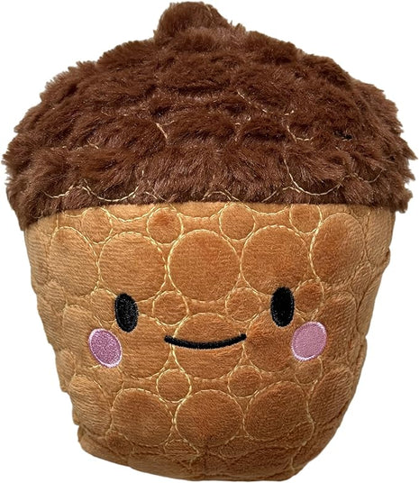 Bite Force -Durable & Strong Dog Toy Cheeky Acorn with Squeaker, Kevlar-Reinforced for Aggressive Chewers for Small Medium Large Dogs - Brown.