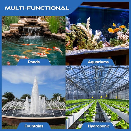 66 GPH Submersible Water Pump - Adjustable Quite Aquariums, Fountains, Hydroponics, and Pond Pump, 1.9 ft Lift, 2.5W - 5 Pack