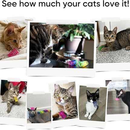 AGYM Cat Springs Toys 60 Packs for Indoor Cats,Colorful & Durable Plastic Spring Coils Attract Cats for Swatting Biting Hunting Interactive Cat Toys