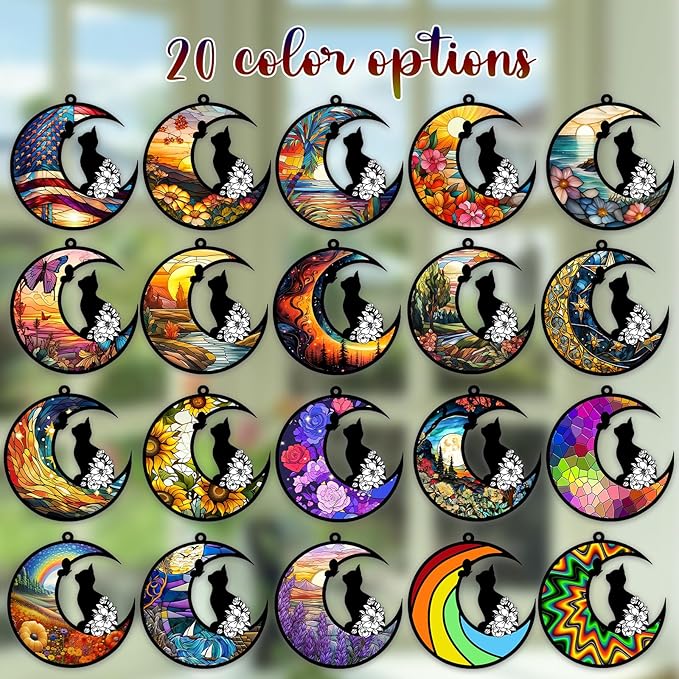 xrlsg Personalized Cat Memorial Suncatcher Custom Name Cat Breeds Suncatcher Ornament Loss of Cat Sympathy Gift for Cat Lover-3.93"