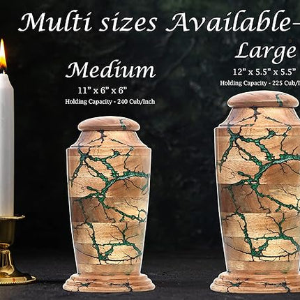 Lichtenberg Figure Urn Resin and Wood Cremation Urn - Personalized Wooden Cremation urn urns for Ashes - Funeral Box Ashes (11" x 6" x 5")