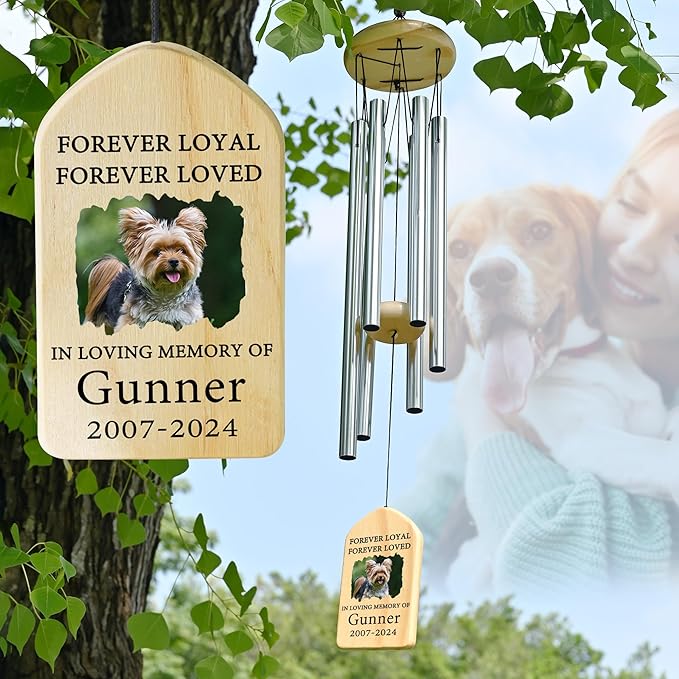 Personalized Pet Memorial Gifts, Pet Memorial Wind Chime, Dog Memorial Gifts, Cat Memorial Gifts, Pet Loss Gifts, Pet Loss Sympathy Gift, Dog Bereavement Gift, Dog Remembrance Gift - Loyal Loved