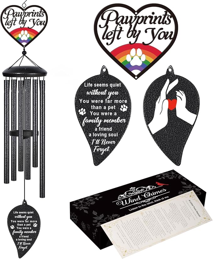 Dog Memorial Gifts for Loss of Dog, Loss of Dogs Sympathy Gift, Pet Memorial Wind Chimes, Bereavement Remembrance Gifts, in Memory of Dogs Cat Pet