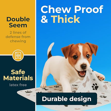 GREEN LIFESTYLE Washable Pee Pads for Dogs - Waterproof Reusable Puppy Pads with Anti-Slip Backing, Pet Training Pad for Puppy Playpen, Crate, Whelping Box, Potty Training (Pack of 2 - 48x48)