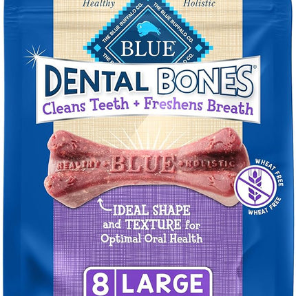 Blue Buffalo Dental Bones Large Natural Dental Chew Dog Treats Bag