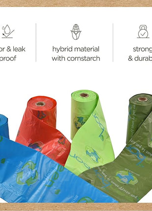 BioBase Pet Poop Bags - 12 Rolls, 144 Bags - 13 Inch x 9 Inch