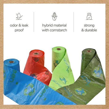 BioBase Pet Poop Bags - 12 Rolls, 144 Bags - 13 Inch x 9 Inch