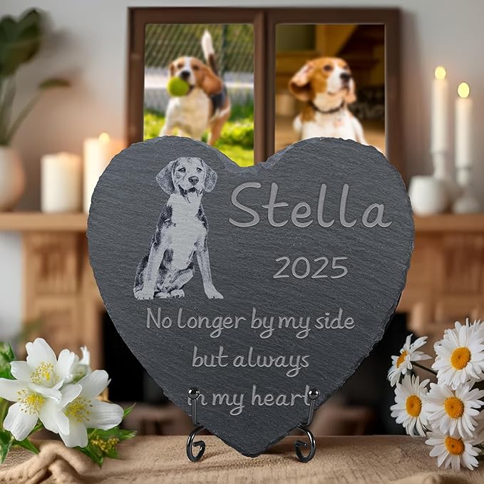 Pet Memorial Stone, Dog Memorial Stone, Dog Memorial Gifts for Loss of Dog, Pet Memorial Gifts, Loss of Pet Sympathy Gift, in Loving Memory Pet - Alwrays in My Heart - Heart Shaped