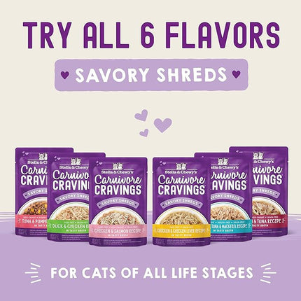 Stella & Chewy's Carnivore Cravings Wet Cat Food - Premium Pouches - Grain Free, High Protein Chicken & Chicken Liver - Perfect for Pickey Eaters - Complete Meal or Topper (2.8 oz, 12 Pack)