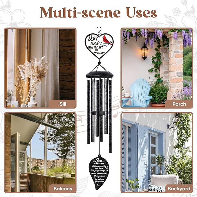 Memorial Gifts for Loss of Son, Sympathy Wind Chimes, in Memory of Son, Bereavement Remembrance Gifts, Loss of Son Sympathy Gift