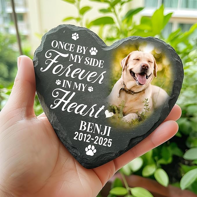 Personalized Dog Memorial Gifts for Loss of Dog, Custom Pet Memorial Stone with Photo Name Date, Stones for Dogs, Gift for Cat Lovers, Bereavement Sympathy Gift for Pet Lover, Quote 1