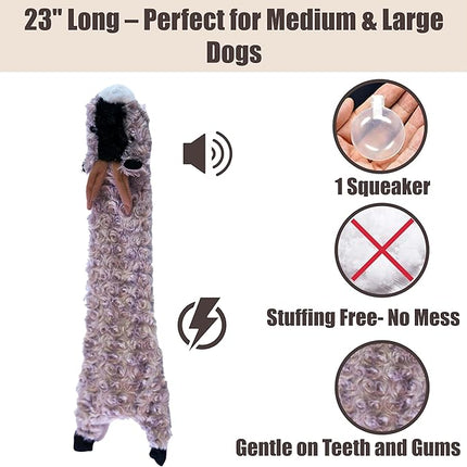 SPOT Skinneeez Crinklers Stuffless Goat Dog Toy, 23 Inch Plush with Crinkle and Squeaker, Tug Toy for Medium and Large Dog Breeds