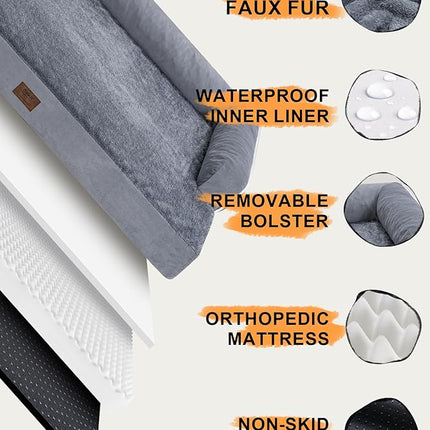 Extra Large Dog Bed Orthopedic Waterproof: Memory Foam Dog Bed for XL XLarge Extra Big Dogs - Couch Sofa - Washable with Removable Cover