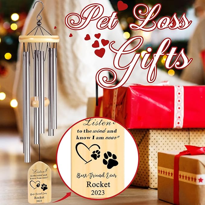 Pet Loss Gifts, Dodosky Pet Memorial Wind Chime, Pet Memorial Gifts for Dogs, Lost of Dog Sympathy Gift, Bereavement Gifts for Loss of Pet, Dog Memorial Gifts for Loss of Dog