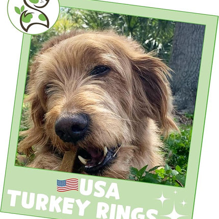 Nature Gnaws USA Turkey Tendon Rings for Dogs (8oz) - Delicious Grain Free Reward Snack for Small, Medium & Large Breeds - Premium Natural Dog Chew Treats