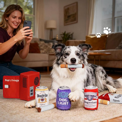 Nocciola Funny Dog Toy Set for Small Medium Large Breeds, Squeaky Crinkle Plush Stuffed Chew Toys, Holiday Birthday Pet Gifts