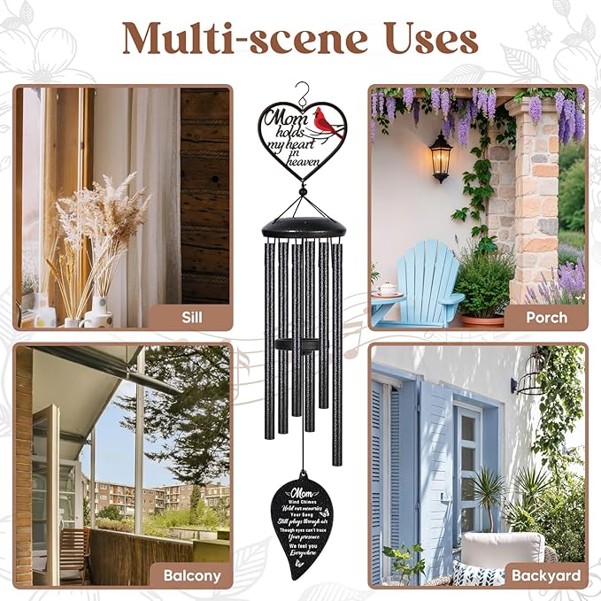 Memorial Gifts for Loss of Mom Wind Chimes,Sympathy Gifts for Loss of Mom,Bereavement Remembrance Funeral Condolence Gifts for Loss of Mother, 30“ Memorial Wind Chimes for Loss of Loved One