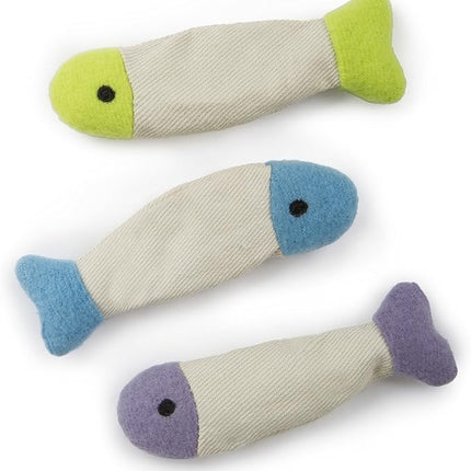 SmartyKat (3 Count) Fish Flop Crinkle Catnip Cat Toys - Multi Color, 3 Count