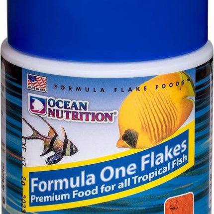 Ocean Nutrition Formula One Flake Fish Food - Natural Ingredient Fish Food Flakes for All Saltwater Tropical Fish - Supports Health & Coloration, Does Not Cloud Water, Made in USA, 1.2 oz (34 g)