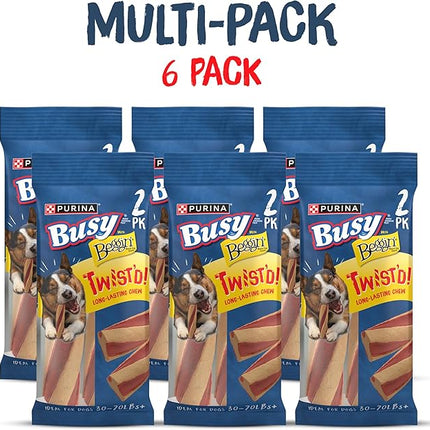 Purina Busy with Beggin’ Twist’d Adult Dog Chew Bone Treats - (Pack of 6) 2 ct. Pouches