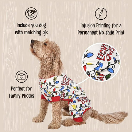 LazyOne Flapjacks, One-Piece Dog Sweater, Matching Family Pajamas for Dogs, Christmas Lights, Holiday, Lights Out (Small)