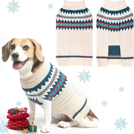 BINGPET Dog Sweater - Turtleneck Classic Knit Dog Sweaters for Small Medium Large Dogs, Pet Winter Clothes Warm Sweatshirts Outfits for Doggie and Cats Beige S
