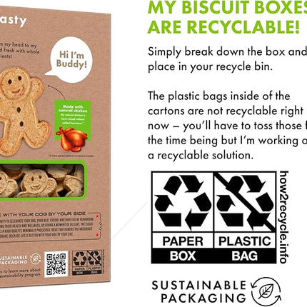 Buddy Biscuits 16 oz Box of Whole Grain Crunchy Dog Treats Made with Natural Roasted Chicken