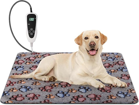 Cat Heating Pad, Waterproof Pet Heating Pad for Cats Dog Indoor, 11 Adjustable Temperature Cat Warming Bed Mat with Timer, Indoor Heated Bed with Chew Resistant Cord (M: 28'' L X 18'' W)