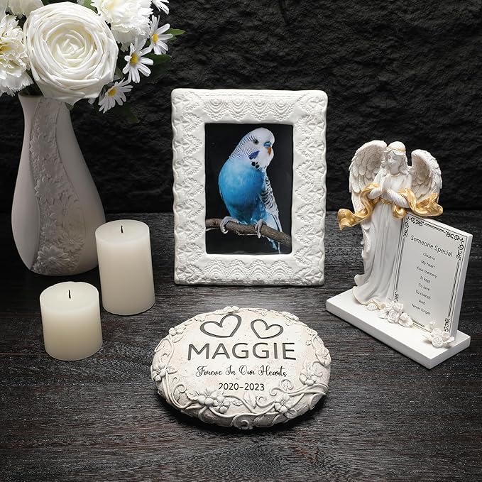 Personalized Parakeets Memorial Stone, Pet Grave Marker Budgie, Parakeets Headstone, Budgie Tombstone, Parakeets Gravestone, Budgie Memorial Gifts