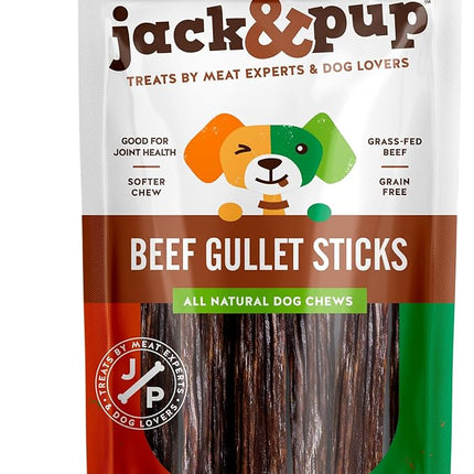 Jack&Pup 6-inch Gullet Sticks for Dogs – Odor Free Joint Health Support Dog Chews - Naturally Rich in Glucosamine and Chondroitin (10 Pack)
