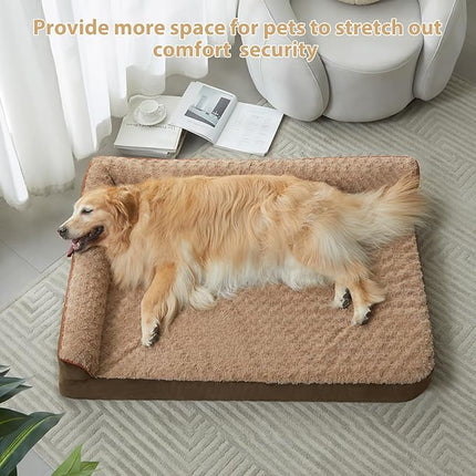BFPETHOME Orthopedic Dog Beds for Extra Large Dogs, Waterproof Sofa XXL Dog Bed with Sides, Non-Slip Bottom and Egg-Crate Foam Big Dog Couch Bed with Washable Removable Cover,