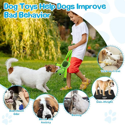 Large Squeaky Dog Toys : Plush Stuffed Dog Chew Toy with Soft Fabric-Interactive Puppy Toys to Keep Them Busy