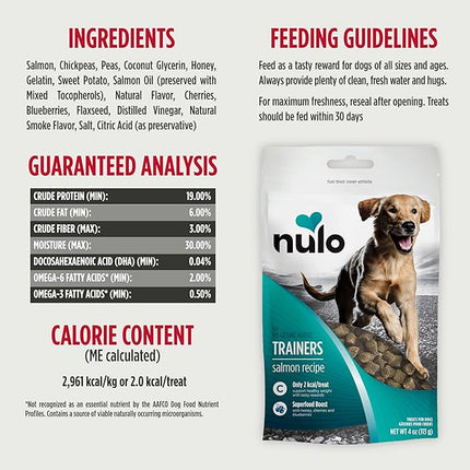 Nulo Trainers Variety Flavors Grain-Free Low-Calorie Healthy Dog & Puppy Training Treats, 4 Ounce Pouch, Pack of 3