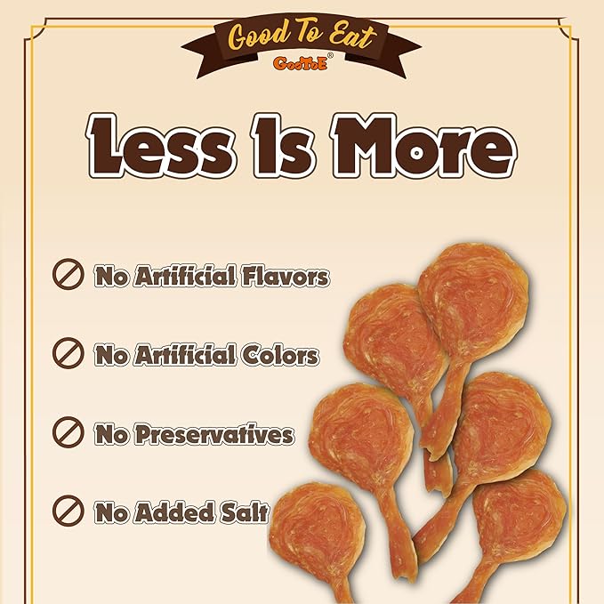 Gootoe Turkey Tendon Dog Treats, Lollipop (S) 5 Pieces per Pack, USA-Sourced Turkey Tendon, Natural Snack, Premium Puppy Chews, Hypoallergenic, Reseal Value Bags, Size for Small Dogs