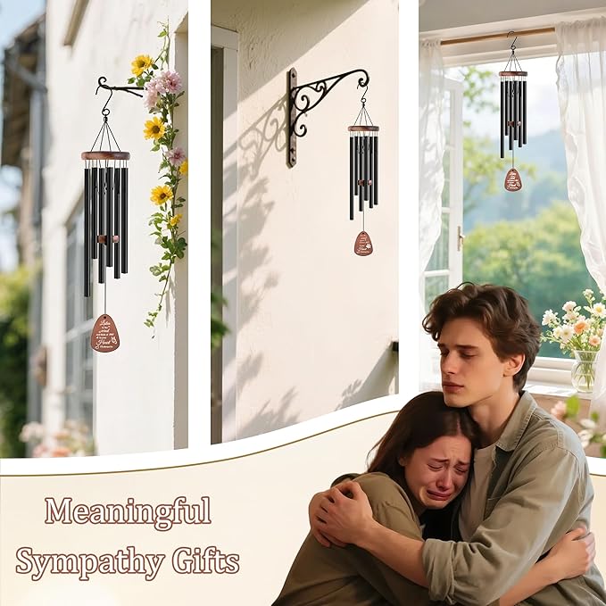 Personalized Pet Memorial Wind Chimes-Custom Sympathy Gift for Loss of Dog or Cat-Keepsake in Memory of Beloved Pet-Comforting Bereavement Gift for Grieving Pet Owners (Memorial-Image)